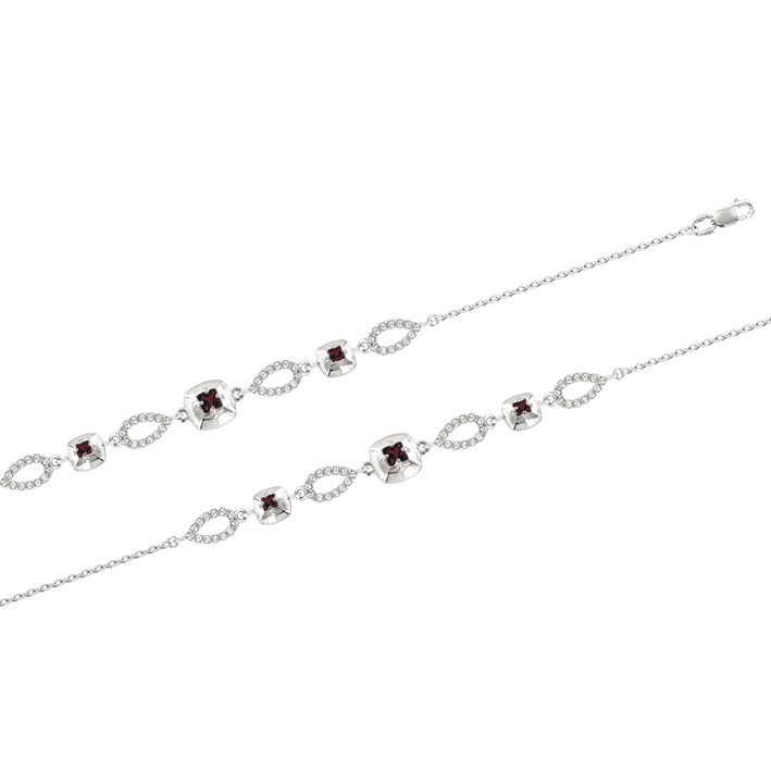 Armband mit Granat und Zirkonia