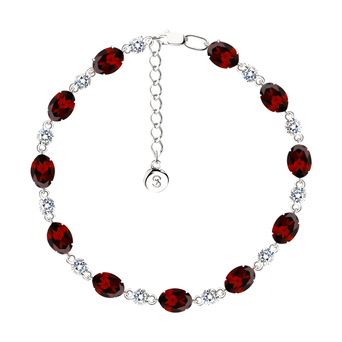 Armband mit Granaten und Zirkonia