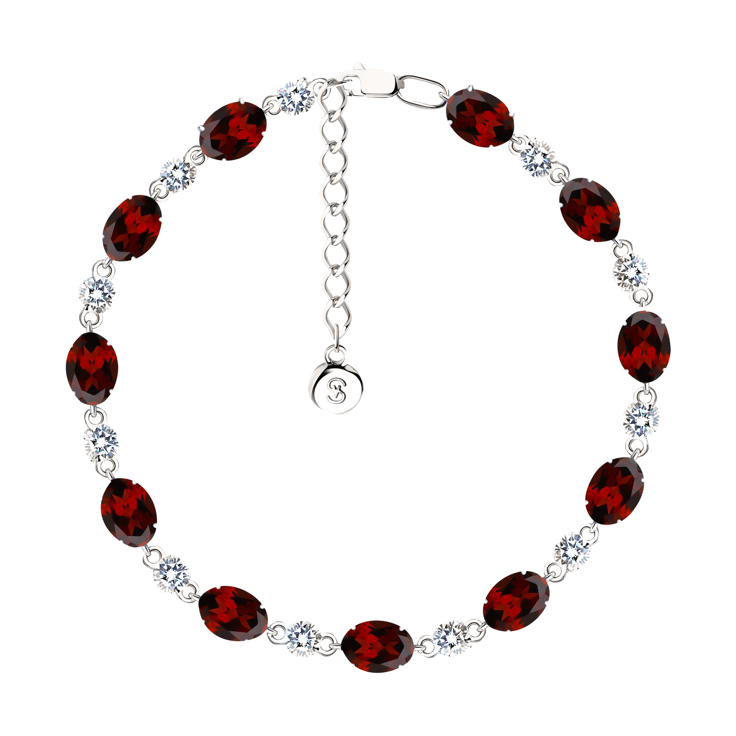 Armband mit Granaten und Zirkonia