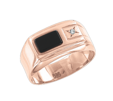 Herrenring mit Onyx und Zirkonia