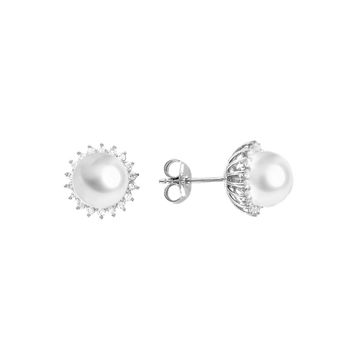Ohrstecker mit Perle und Zirkonia