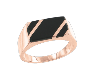 Herrenring mit schwarzem Emaille