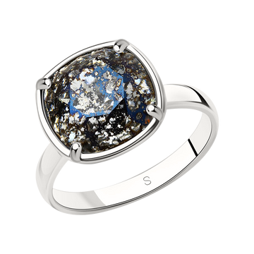 Damenring mit schwarzem Swarovski Kristall