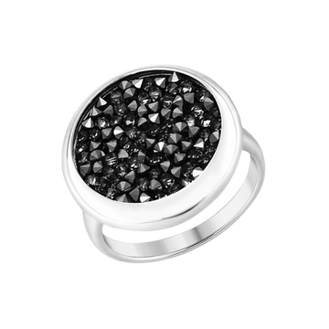 Damenring mit schwarzen Kristallen Swarovski