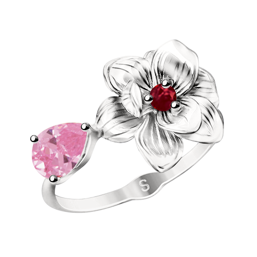 Damenring mit rosa Zirkonia