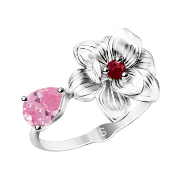 Damenring mit rosa Zirkonia