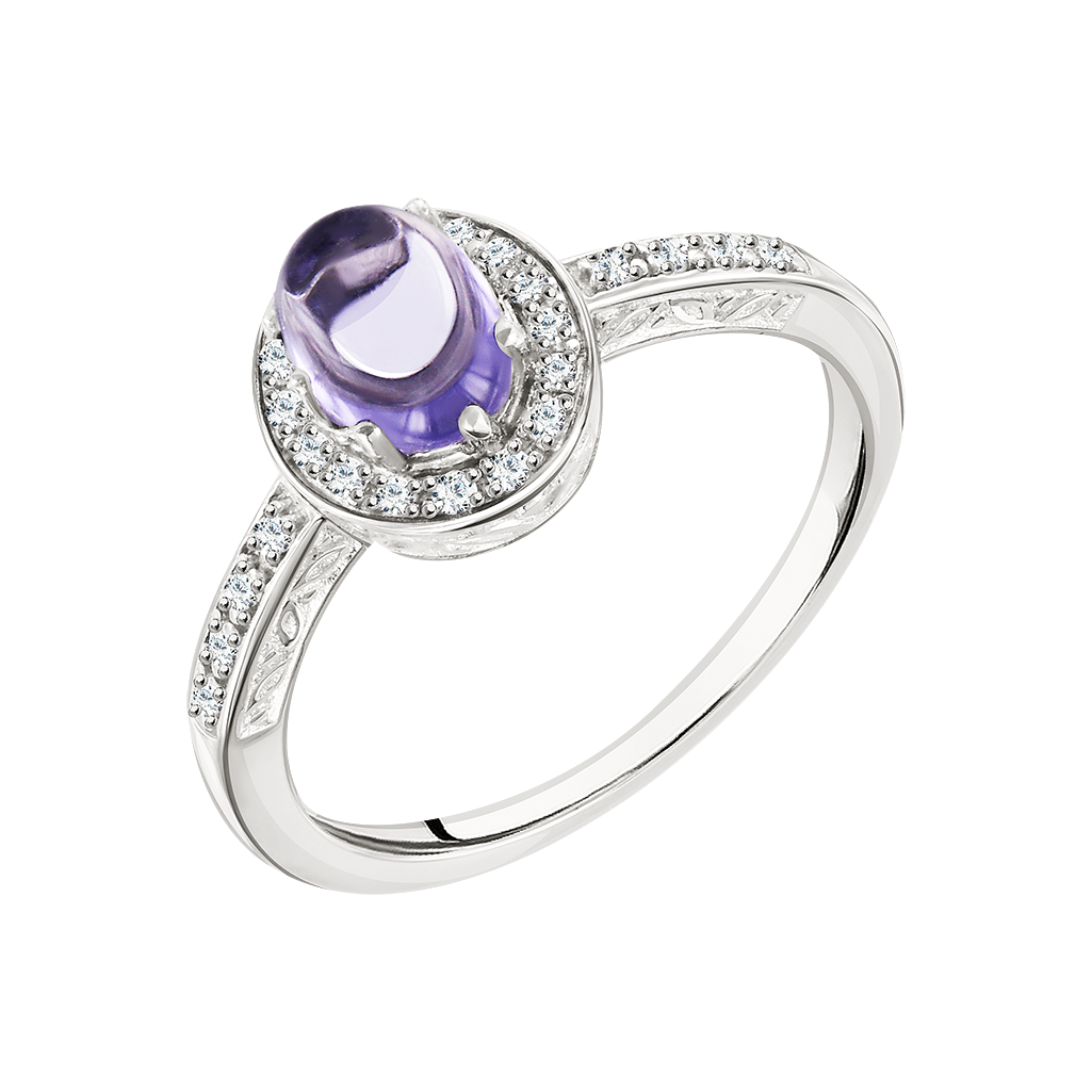 Damenring mit Amethyst und Zirkonia