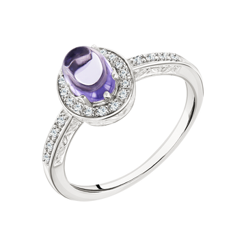 Damenring mit Amethyst und Zirkonia