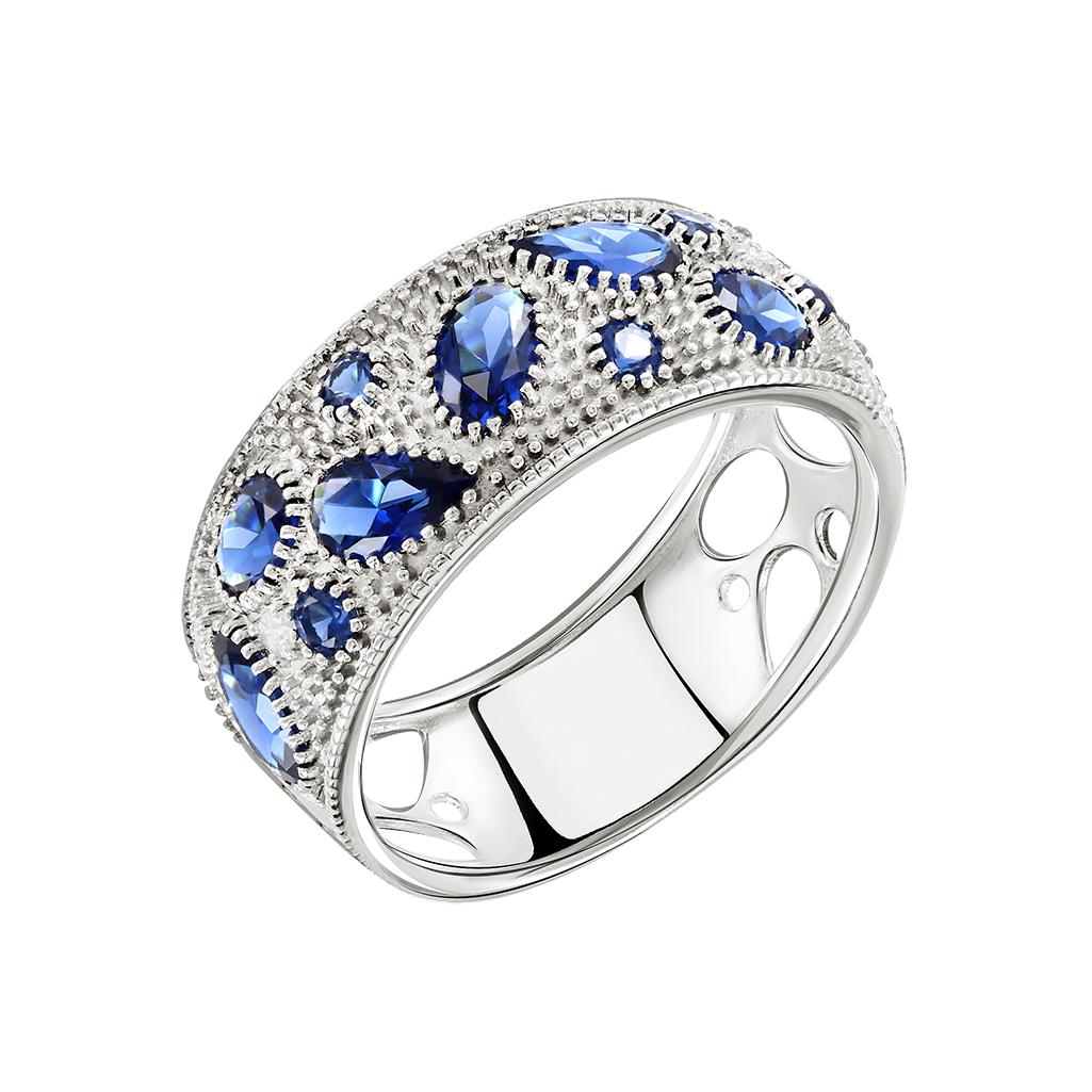 Damenring mit blauen Zirkonia