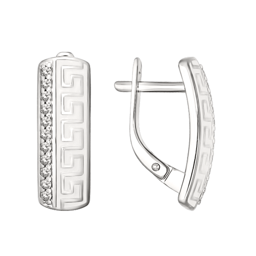 Ohrringe mit Zirkonia und Emaille