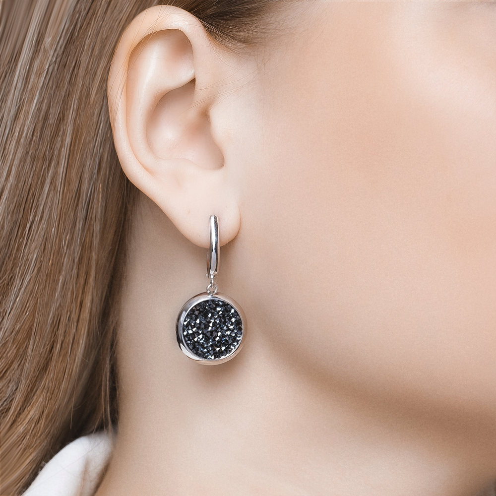 Ohrhänger mit schwarzen Kristallen Swarovski 2