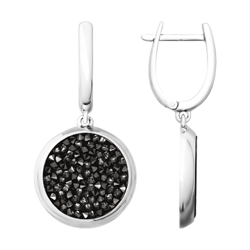 Ohrhänger mit schwarzen Kristallen Swarovski
