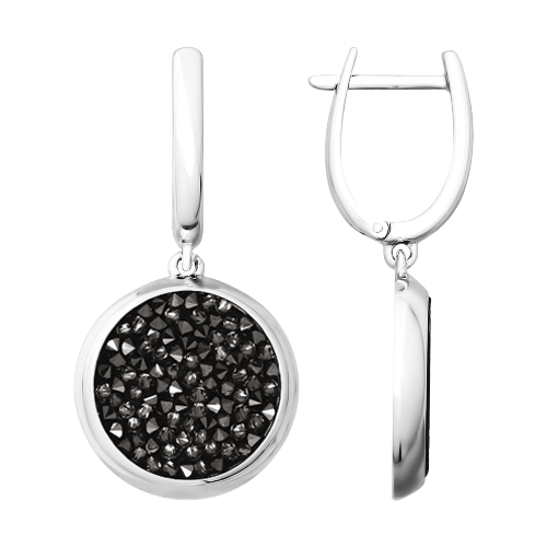 Ohrhänger mit schwarzen Kristallen Swarovski