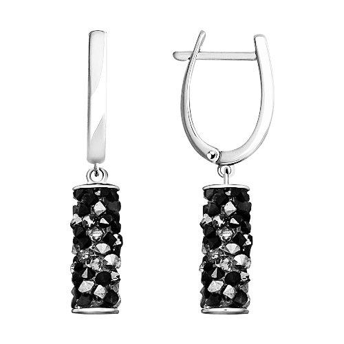 Ohrhänger mit schwarzen Kristallen Swarovski