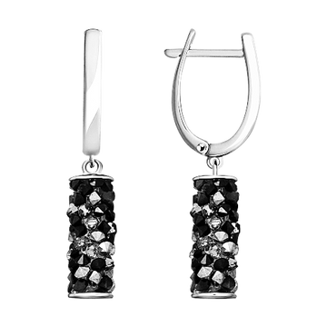 Ohrhänger mit schwarzen Kristallen Swarovski