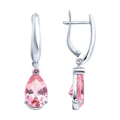 Ohrhänger mit rosa Zirkonia