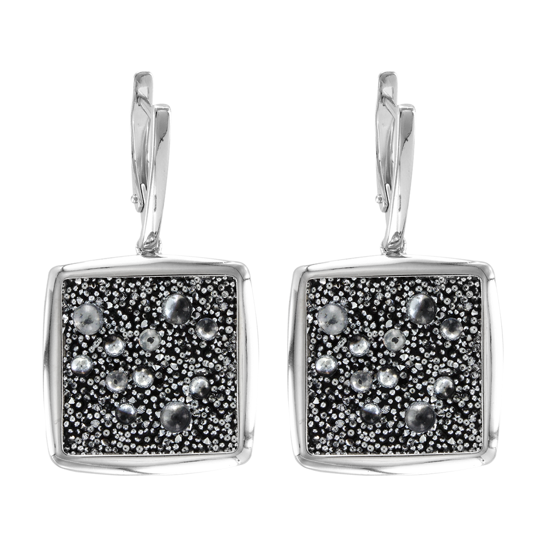 Ohrhänger mit schwarzem Swarovski Kristall