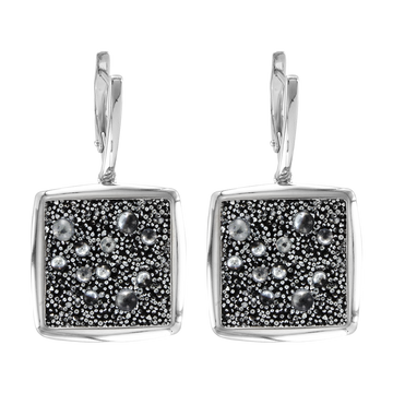 Ohrhänger mit schwarzem Swarovski Kristall