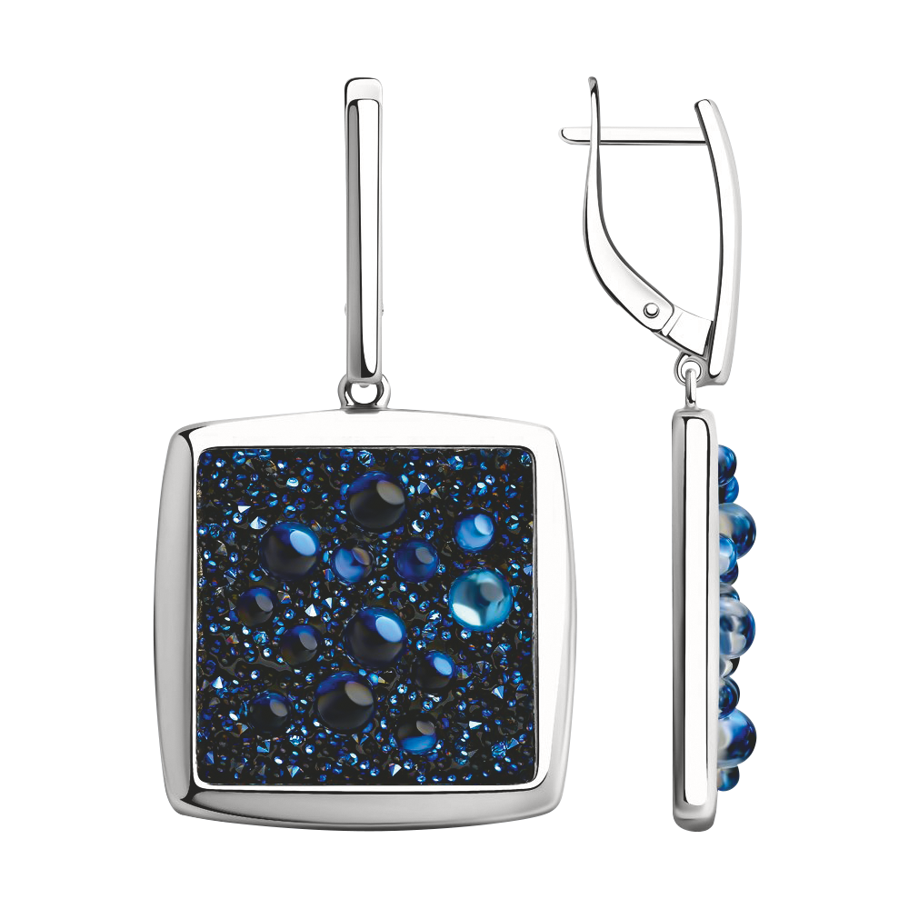 Ohrhänger mit blauen Kristallen Swarovski