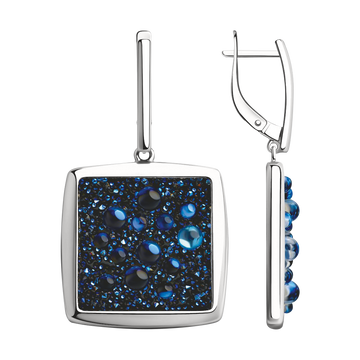 Ohrhänger mit blauen Kristallen Swarovski