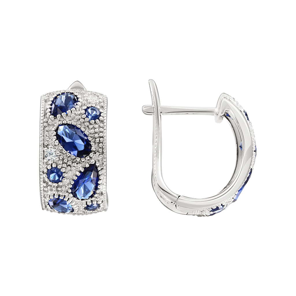 Ohrhänger mit blauen Zirkonia