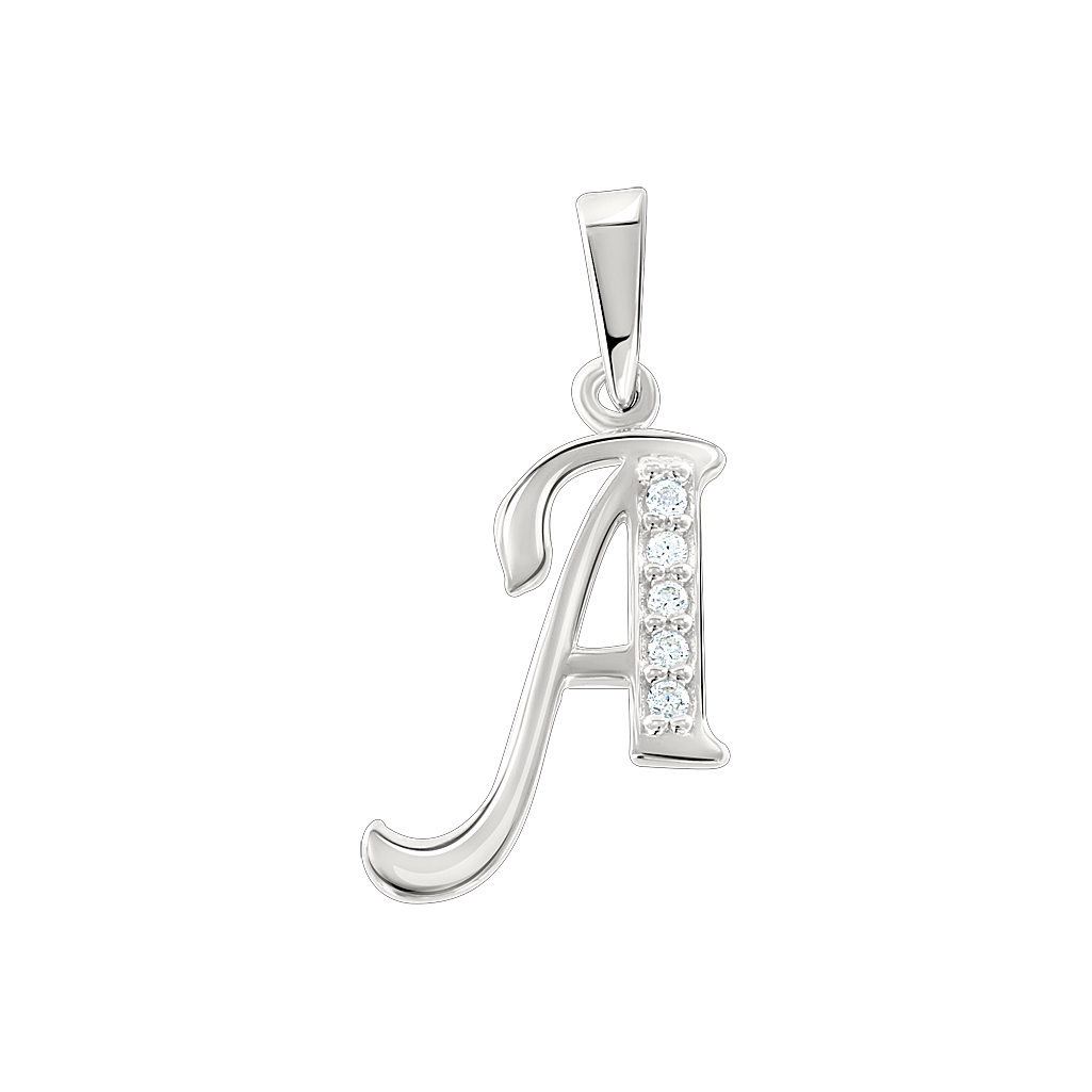 Buchstabenanhänger "A" mit Zirkonia