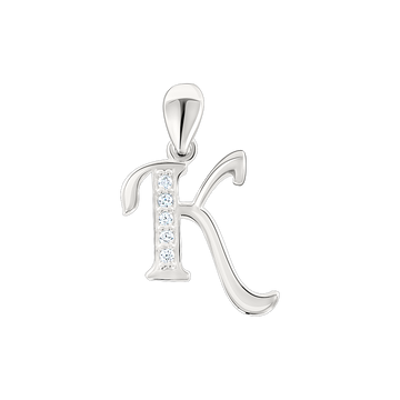 Buchstabenanhänger "K" mit Zirkonia