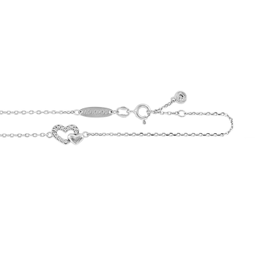Fußkette "Herz" mit Zirkonia