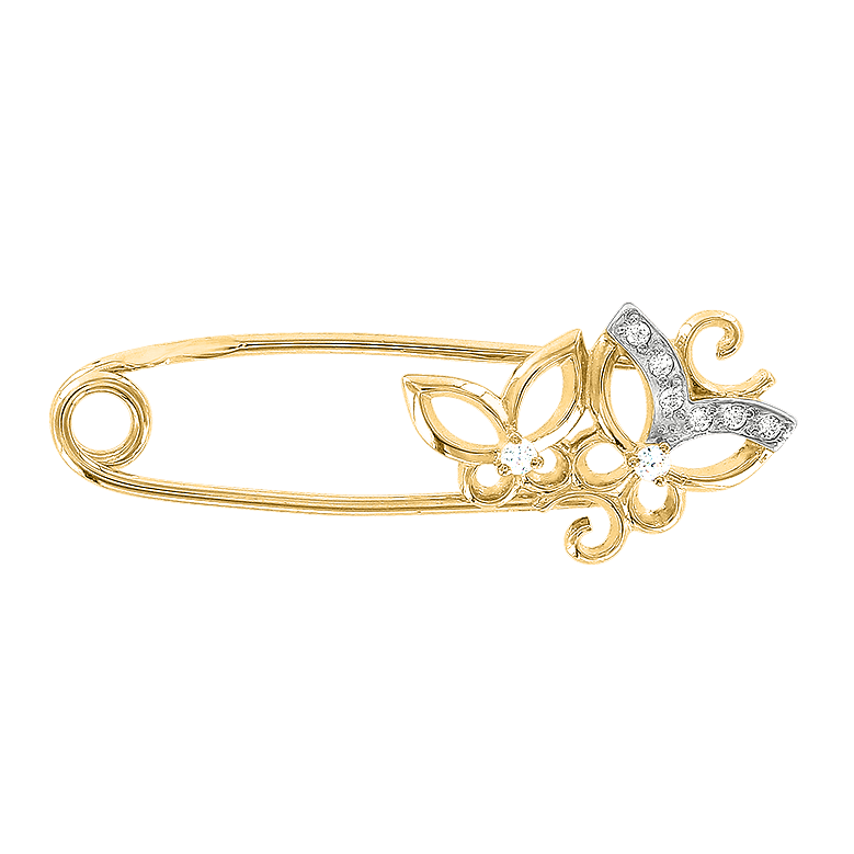 Brosche mit Zirkonia