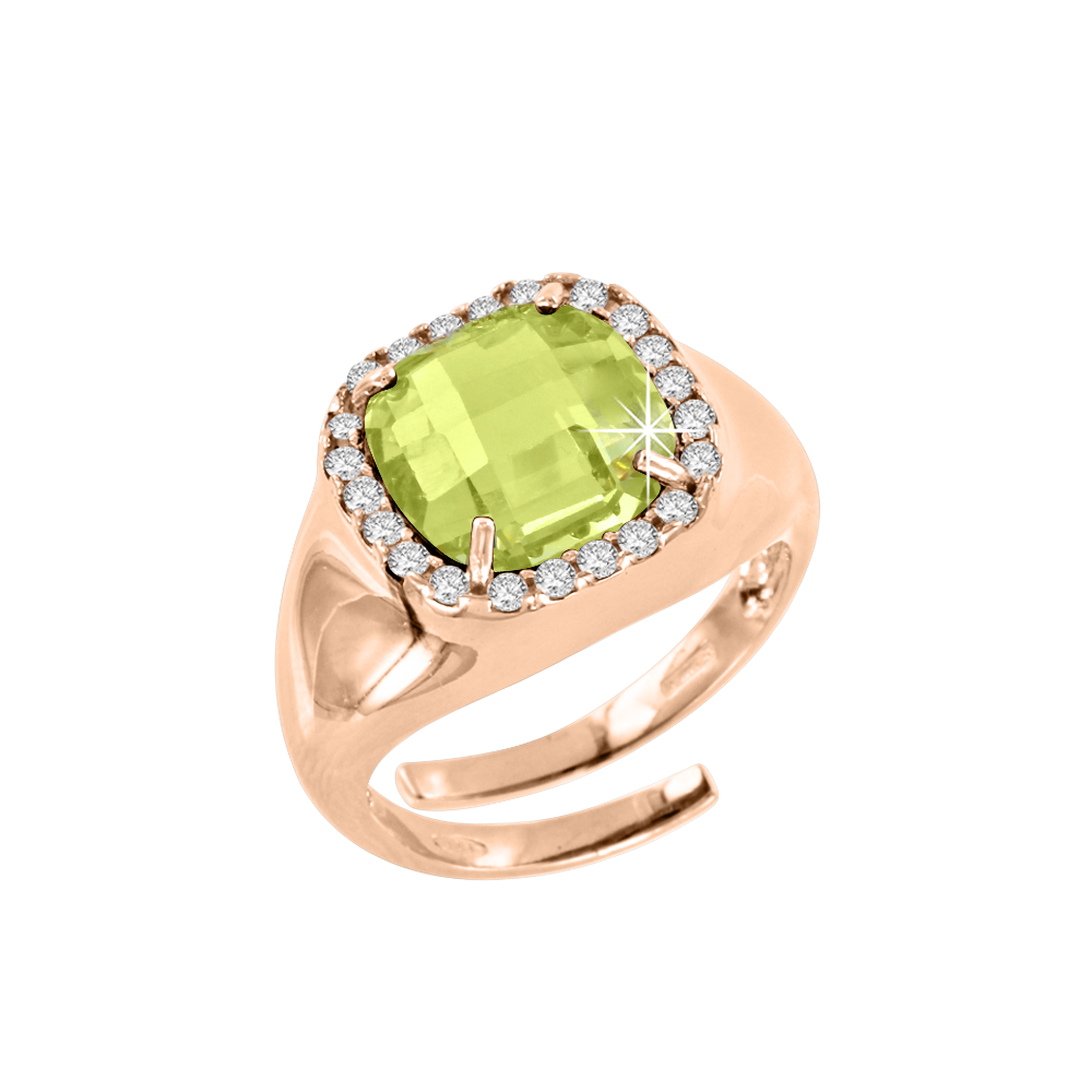 Damenring mit Peridot und Zirkonia