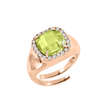 Damenring mit Peridot und Zirkonia