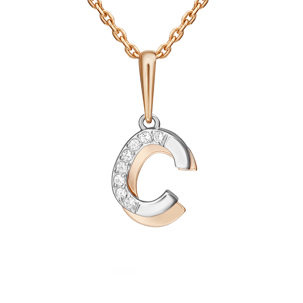 Buchstabenanhänger "C" mit Zirkonia