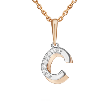 Buchstabenanhänger "C" mit Zirkonia