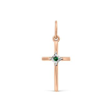 Anhänger - Kreuz mit Smaragd