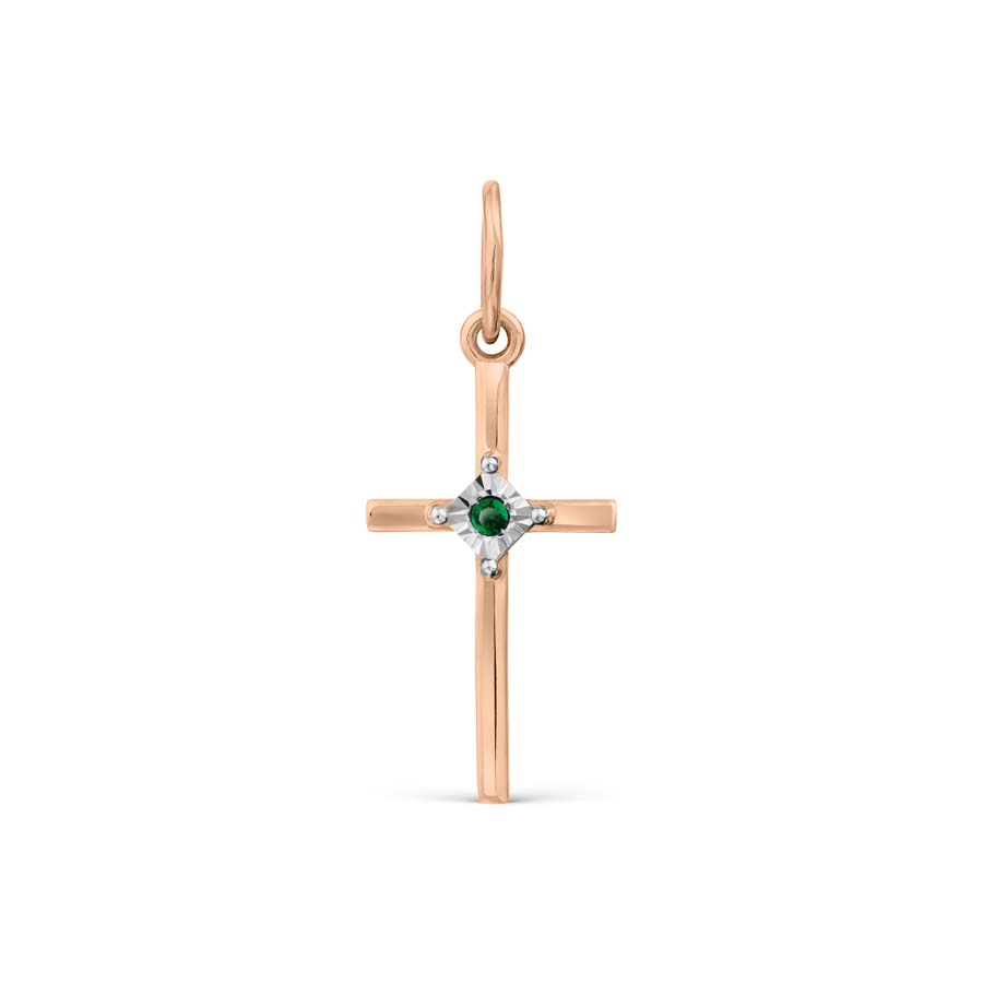Anhänger - Kreuz mit Smaragd