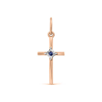 Anhänger - Kreuz mit Saphir