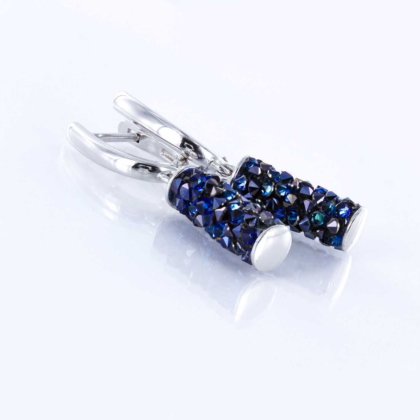 Ohrhänger mit blauen Kristallen Swarovski 2