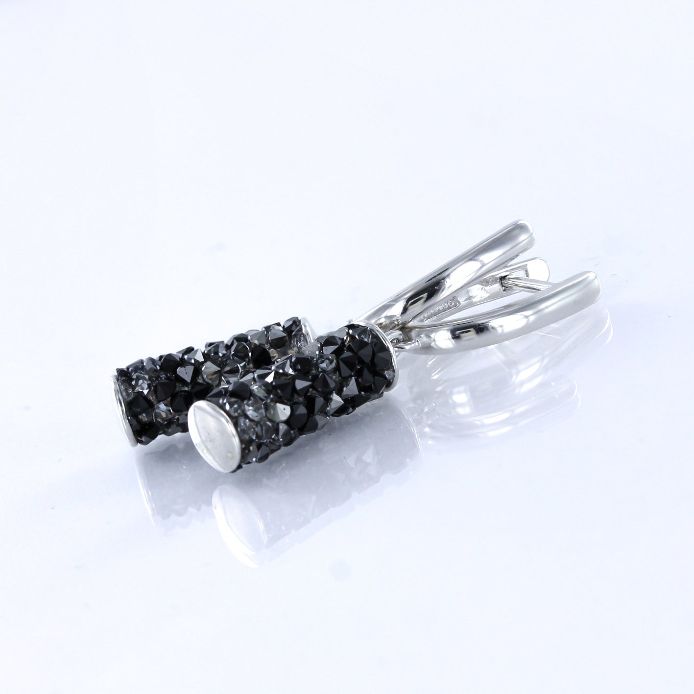 Ohrhänger mit schwarzen Kristallen Swarovski 2