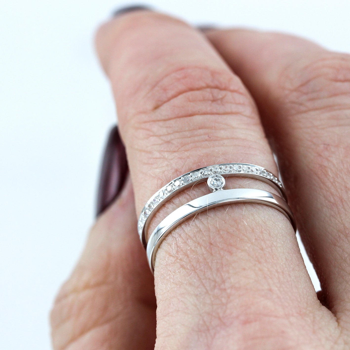 Weißgold Damenring mit Brillanten 3