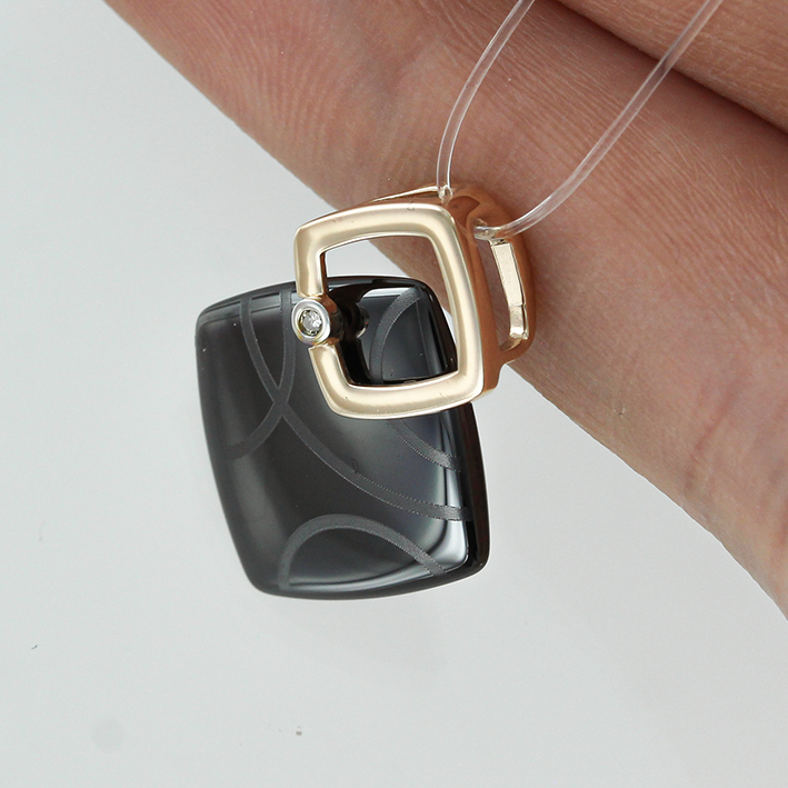 Anhänger mit Brillant schwarze Keramik 2