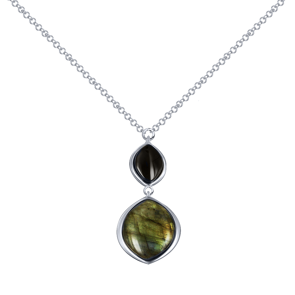 Collier mit Onyx und Labradorit