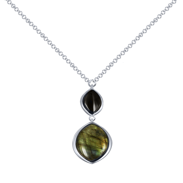 Collier mit Onyx und Labradorit