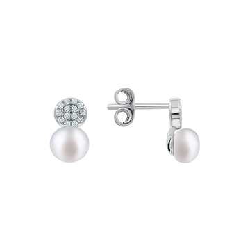 Ohrstecker mit Perle und Zirkonia