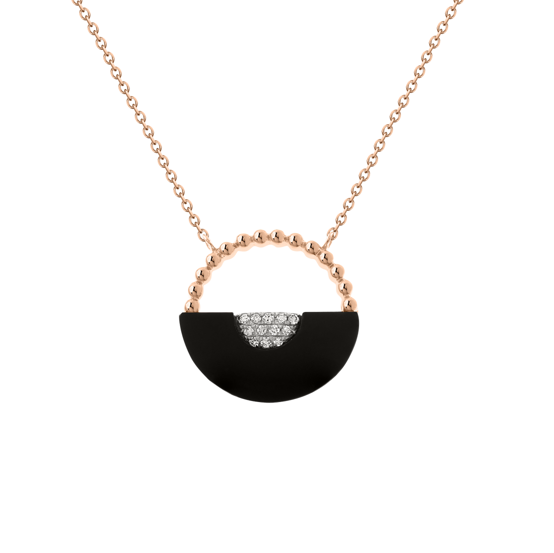 Goldkette mit Anhänger und Brillanten Rotgold