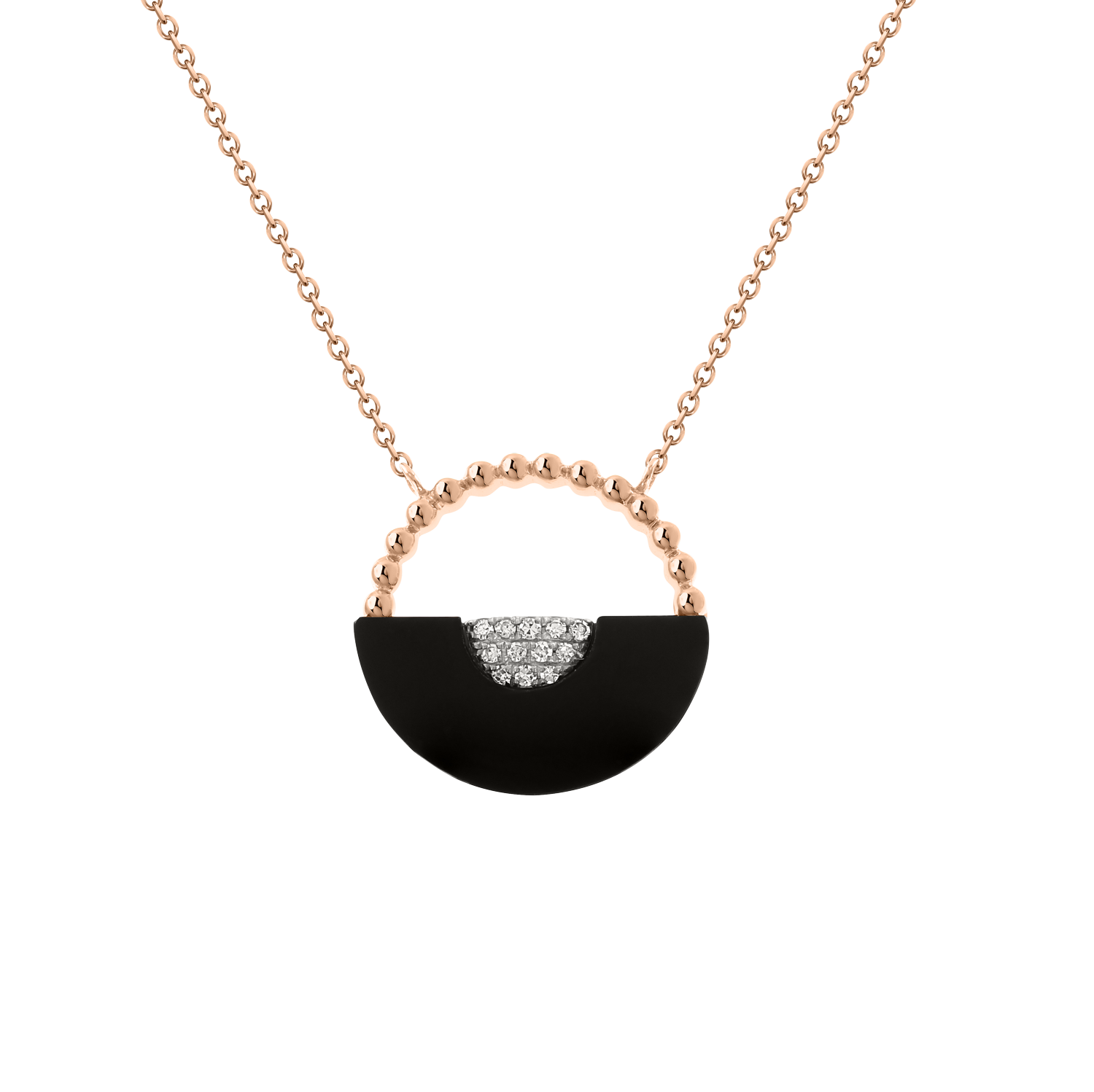 Goldkette mit Anhänger und Brillanten Rotgold