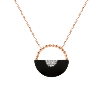 Goldkette mit Anhänger und Brillanten Rotgold