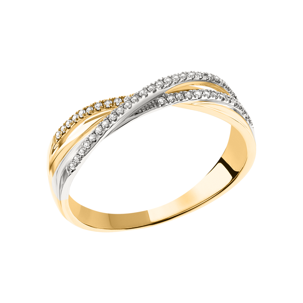 Damenring mit Brillanten aus Gelbgold