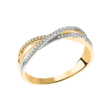 Damenring mit Brillanten aus Gelbgold