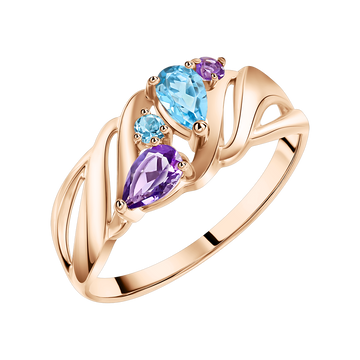 Damenring mit Topas und Amethyst