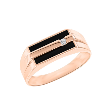 Herrenring mit Onyx, Brillant oder Zirkonia